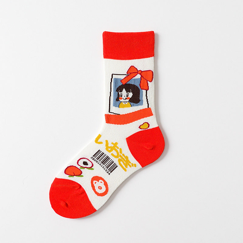 Personality Creative Color Trendy Socks Cartoon Candy Stockings