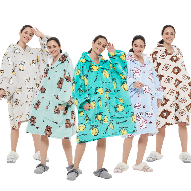 Large Flannel Lovers Casual Home Clothes Pajamas