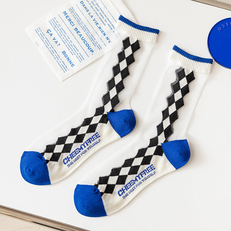 Transparent Spring And Summer Sweat-absorbing Glass Silk Socks