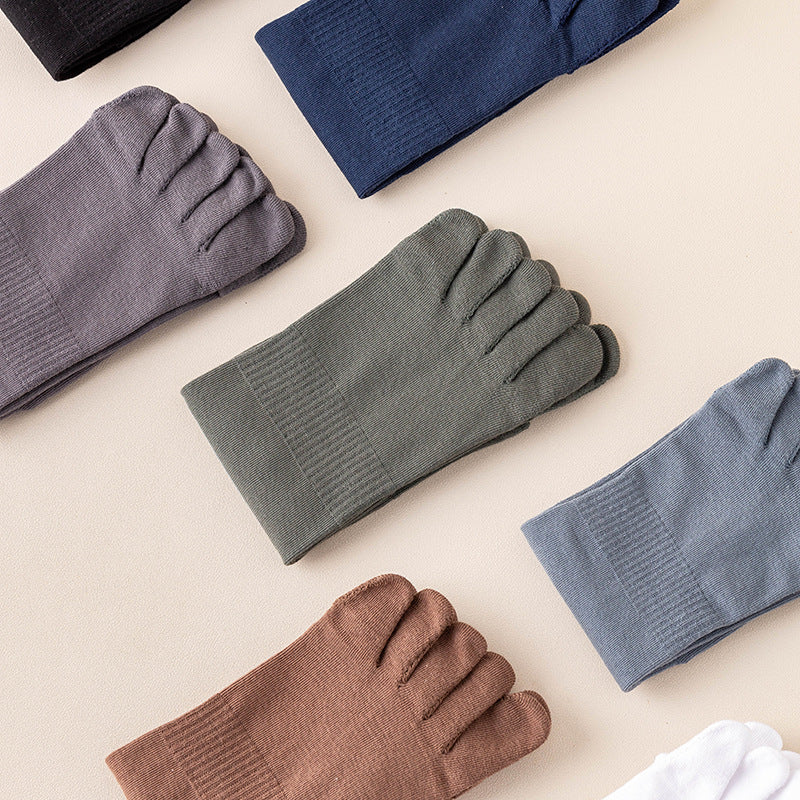 Sweat Absorbing Japanese Solid Five Toe Socks