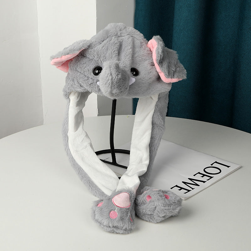 Warm Plush Moving Ear Hat