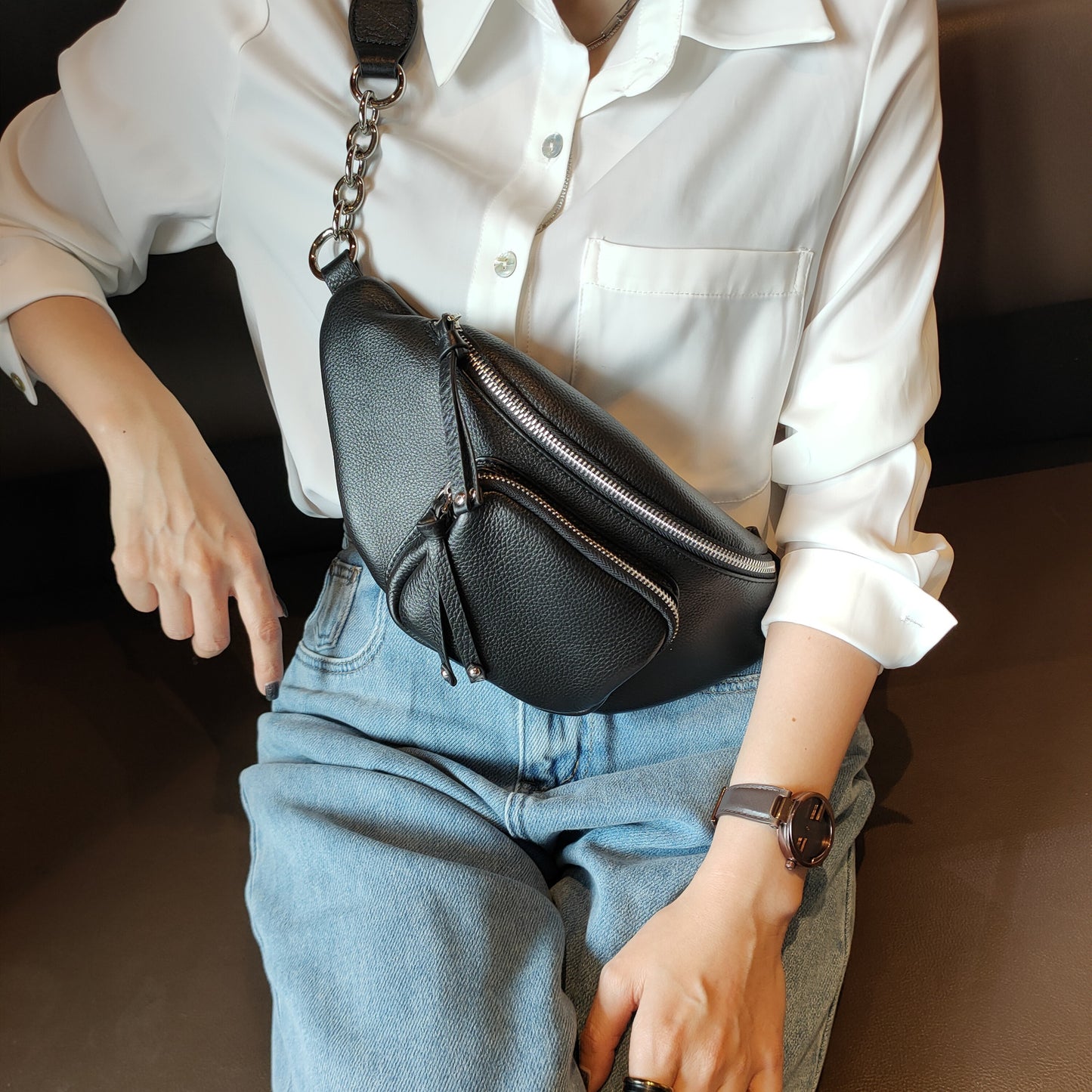 High-grade Trendy Chest Bag Crossbody Bag Dumpling Shape