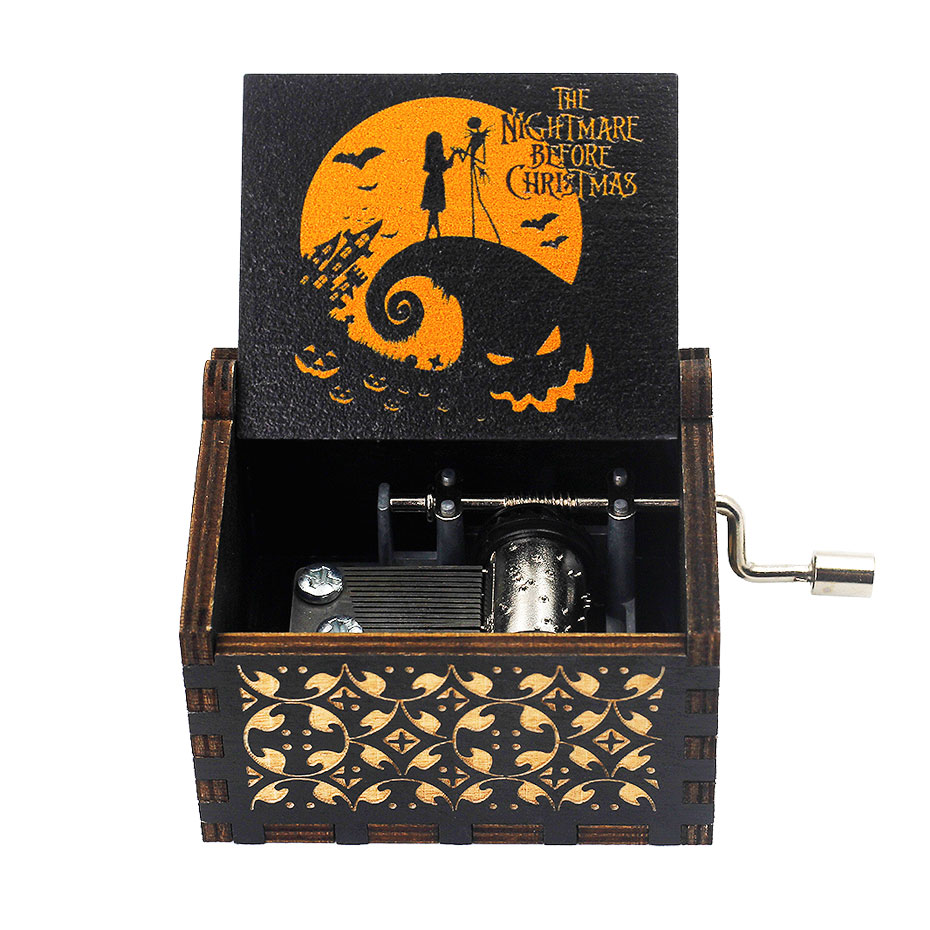 Antique Carved Wooden Hand Crank Spirited Away Music Box Christmas Gift Birthday Gift Party Decoration