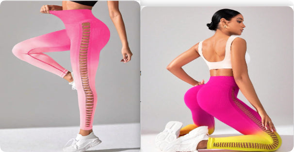 Drop Dyed Tight Seamless High Elastic Hip Raise Yoga Pants