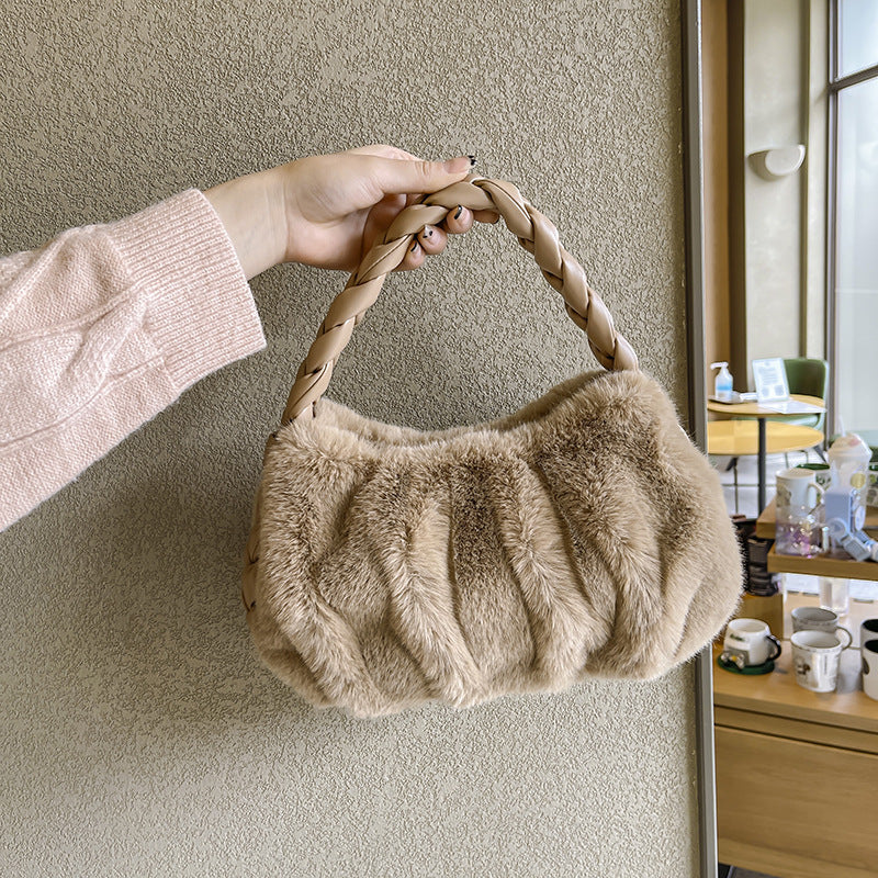 Small Luxury Fashion Plush Underarm Bag