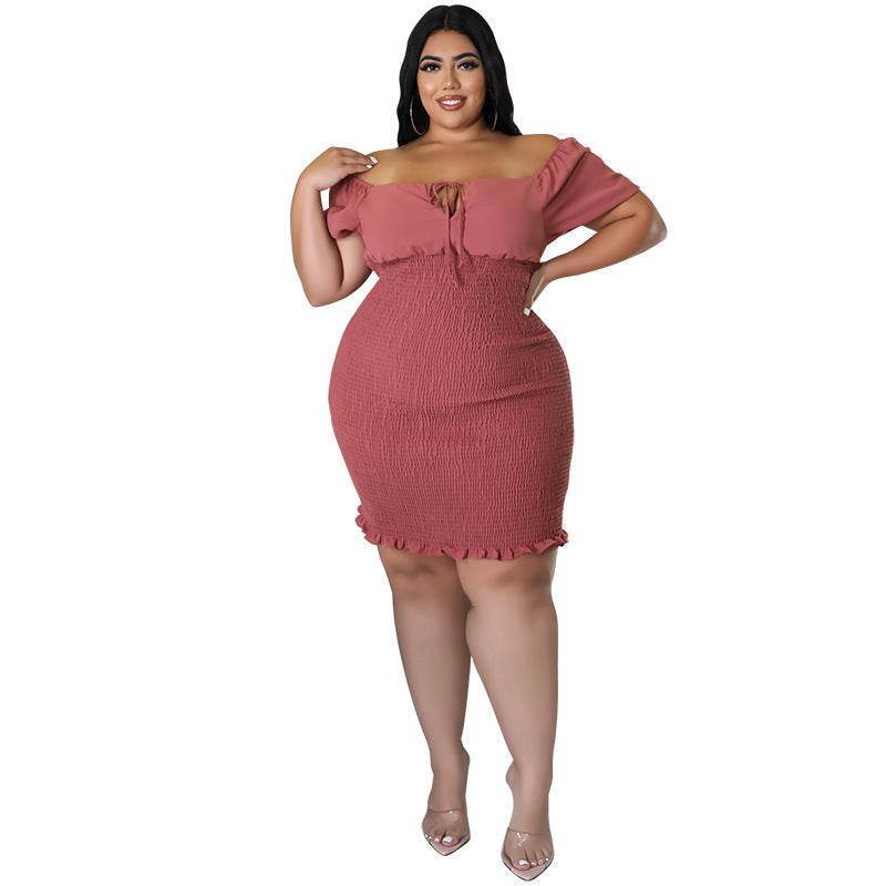 Womens New Summer Off-the-Shoulder Bodycon Dress
