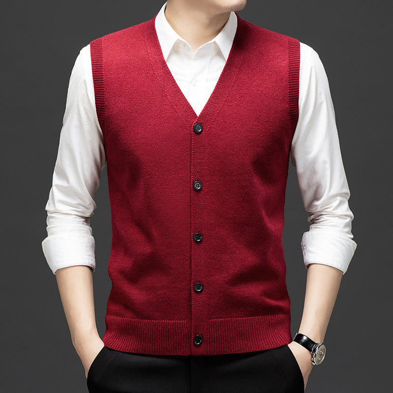 Keep Warm Inner Match Knitted Vest Sleeveless Multi-color Sweater Waistcoat