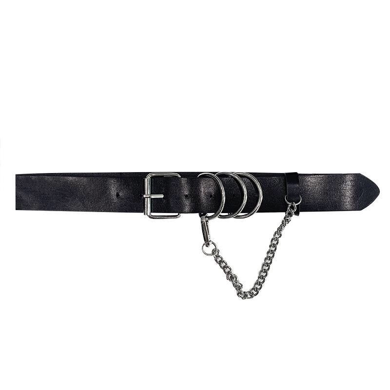 Nightclub Punk Style Hong Kong Fan Personality Style Shoulder Lace PU Decorative Belt Strap Fashion Women