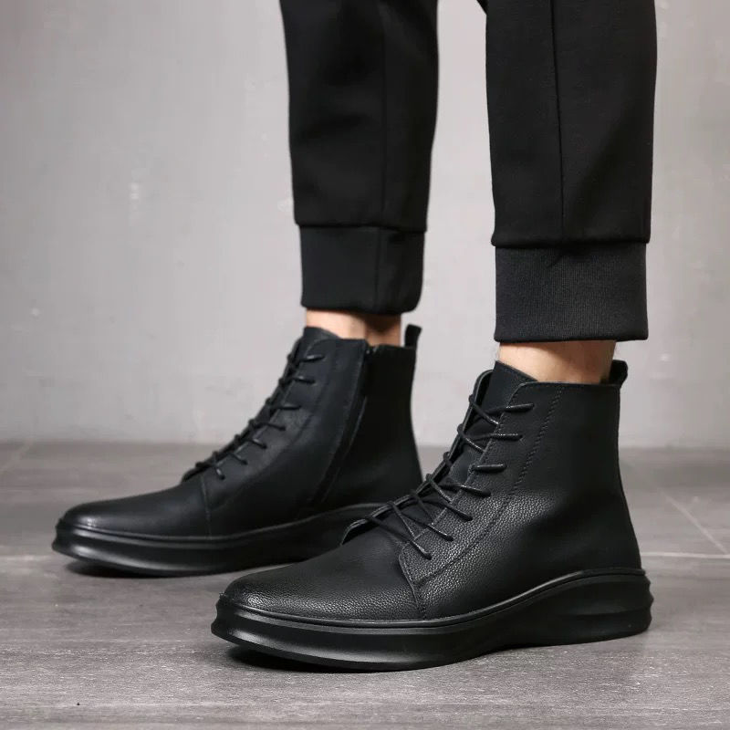 Martin Boots Men's Four Seasons Black Leather Shoes