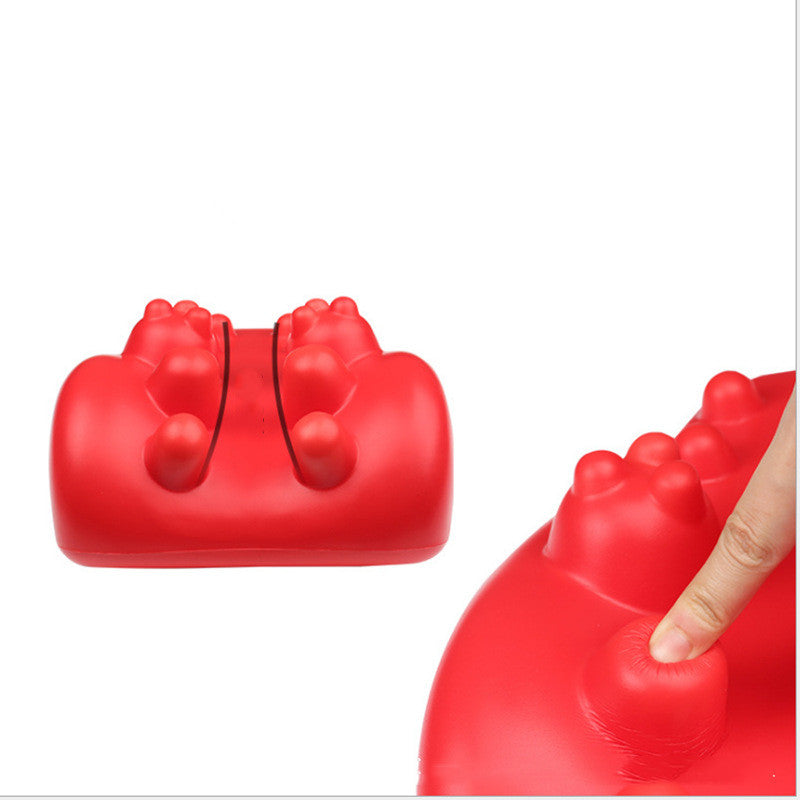 Red Waterproof PU Band Cervical Massage Pillow