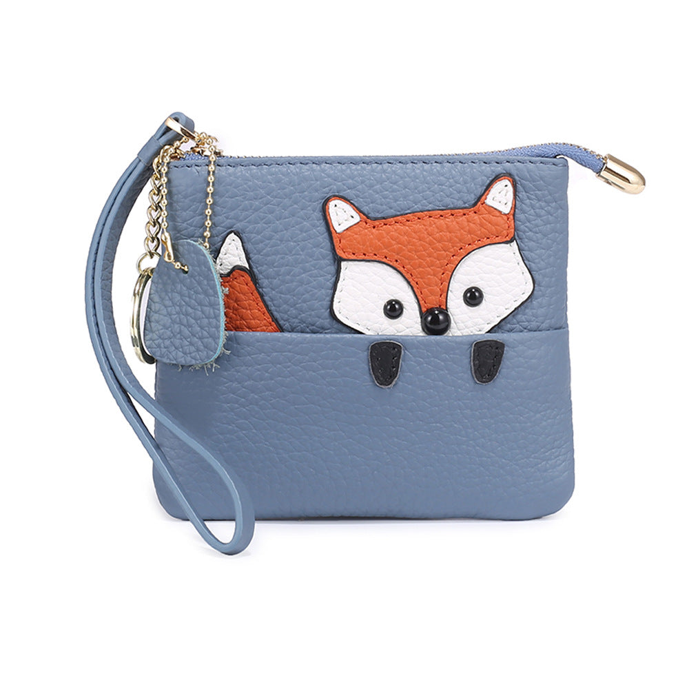 Women's Cute Mini Leather Zipper Small Wallet