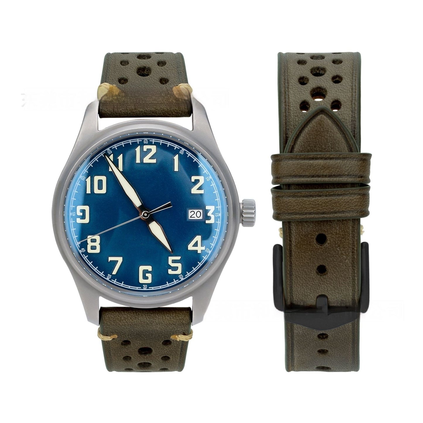 Watch First Layer Cow Leather Watch Strap Retro Comfort 20mm