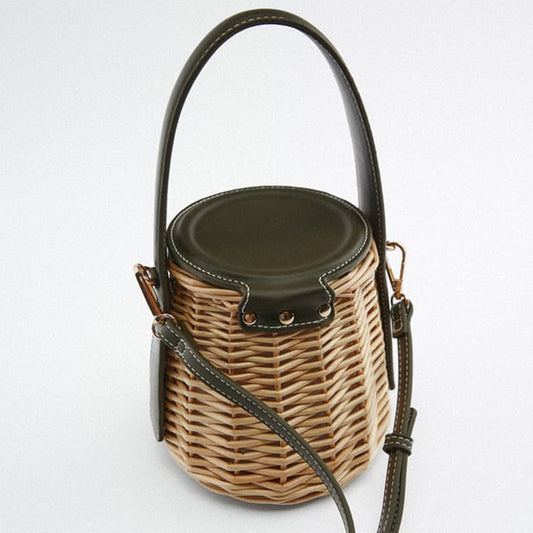 Beach Simple Rattan Shoulder Messenger Bag
