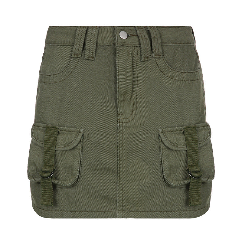 Women's Solid Color Low Waist Slim Bag Hip Skirt