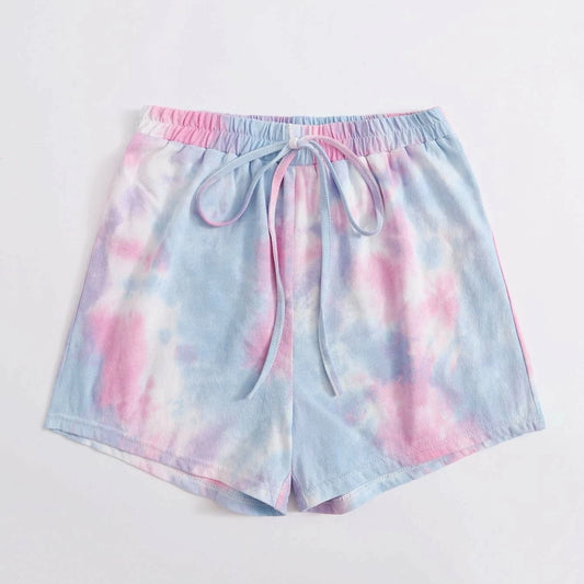 Fashionable Smudge Elastic Waist Casual Shorts