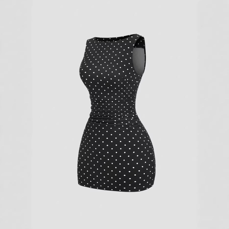 Sleeveless Round Neck Body Conscious Slimming Bohemian Dress For Women