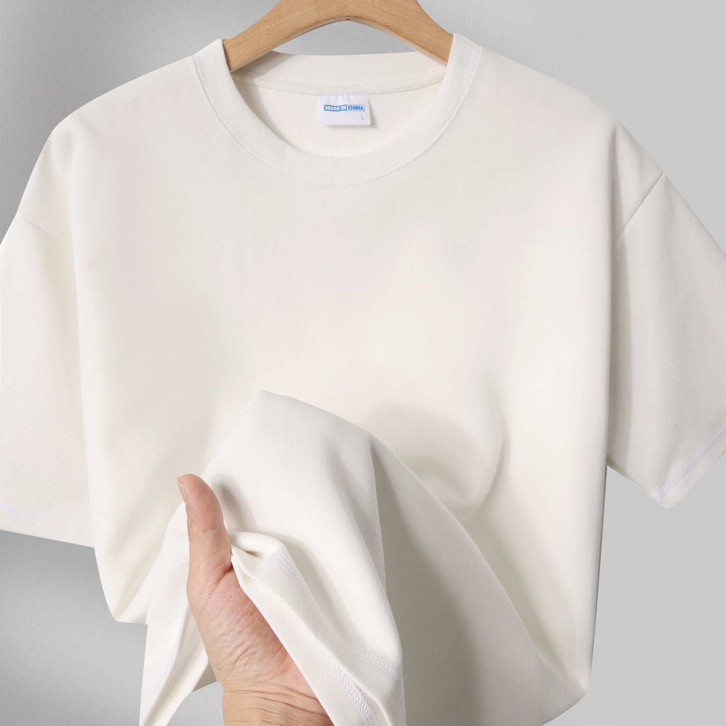 Fashion Men's And Women's Couple's Clothes Loose Shoulder Solid Color Base Shirt