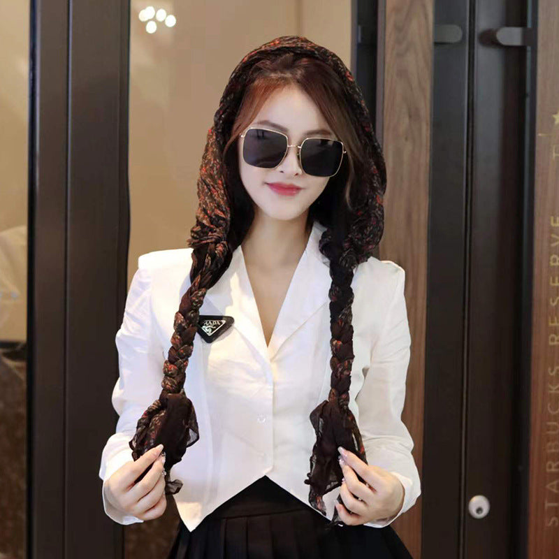 Hand-woven Hair Braid Scarf Girls Fashion Thin Scarf