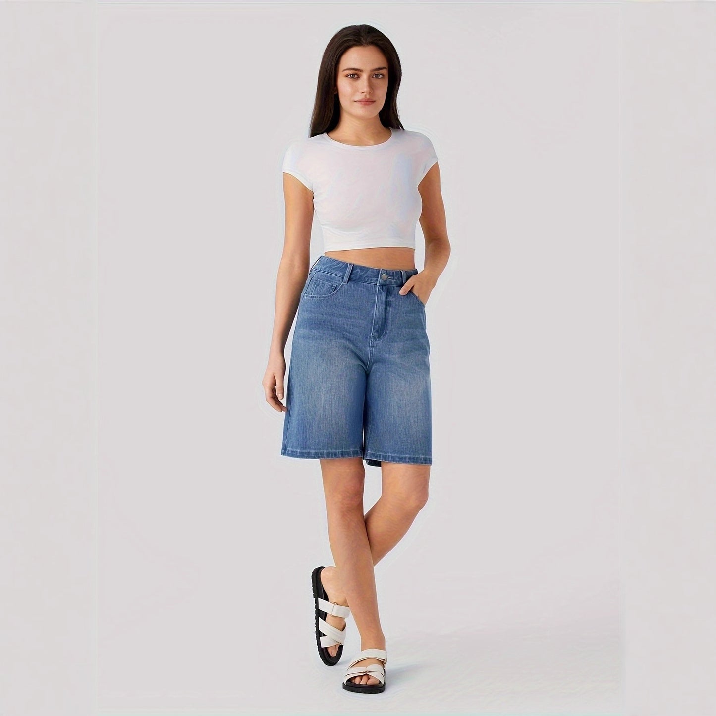 Loose-fit Straight-leg Versatile Slimming Womens Jeans
