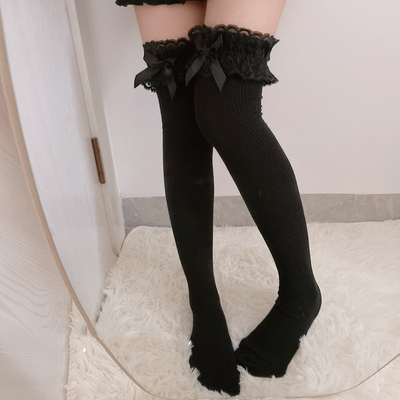 Japanese Over-the-knee Stockings Are Thin And Lace In Spring And Autumn