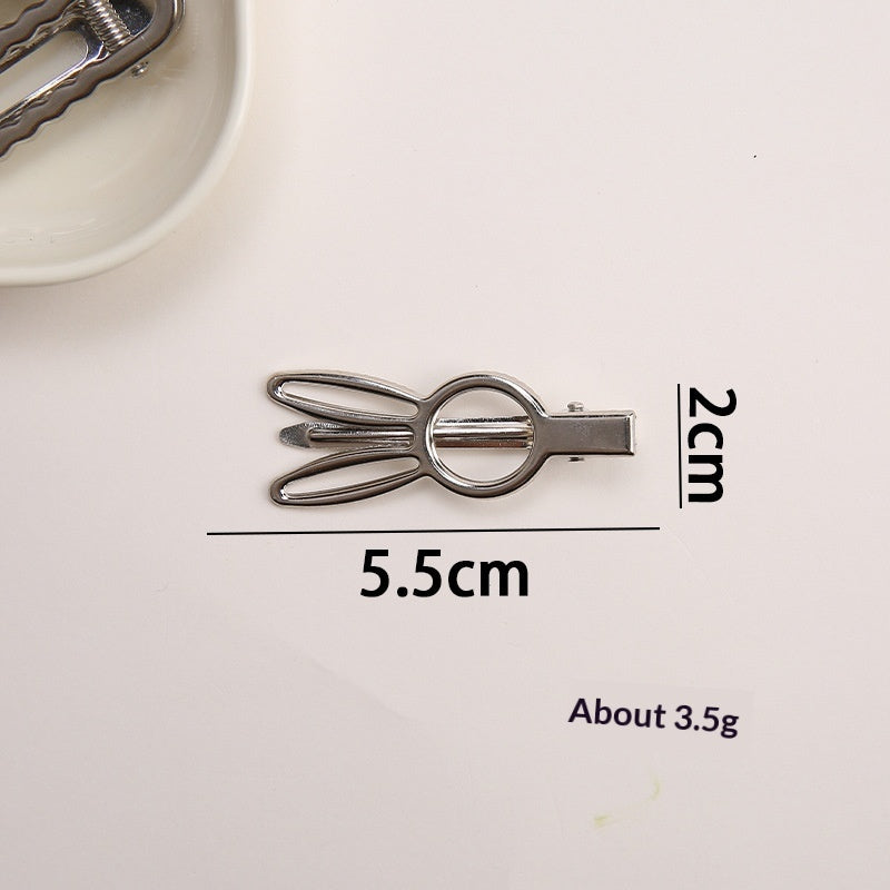 Simple Metal Silver Hair Clip Side-style