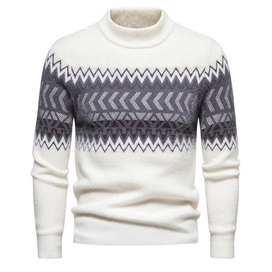 Printed Round Neck Sweater For Men