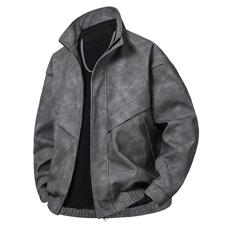 And Handsome Slim Fit Leather Coat