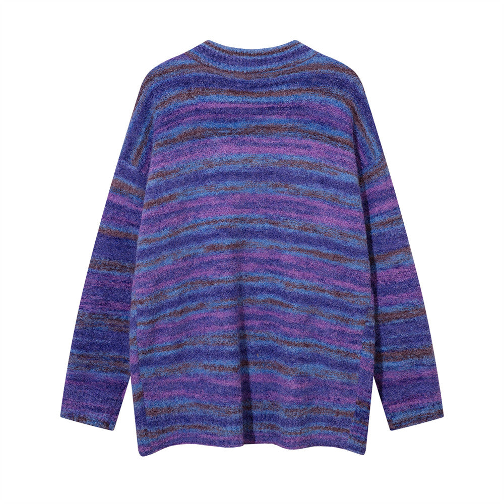 Autumn And Winter Men's Striped Cardigan Sweater