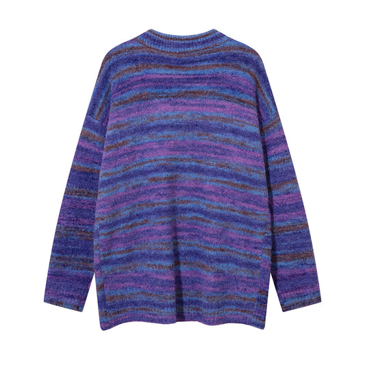 Autumn And Winter Men's Striped Cardigan Sweater