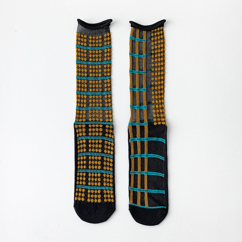 Womens Glass-knit Asymmetrical Ruffle Ankle Socks