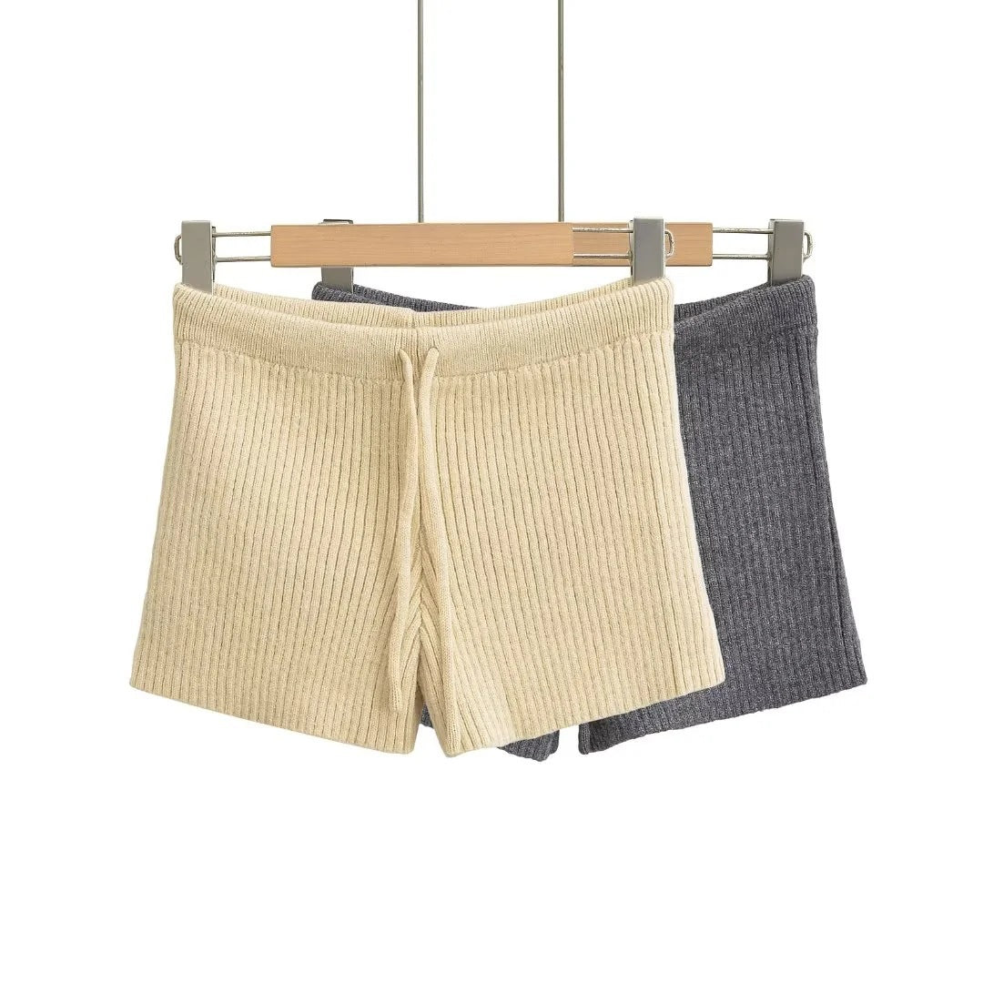 Elastic Elastic Hip Knitted Shorts Women's Knitted Shorts
