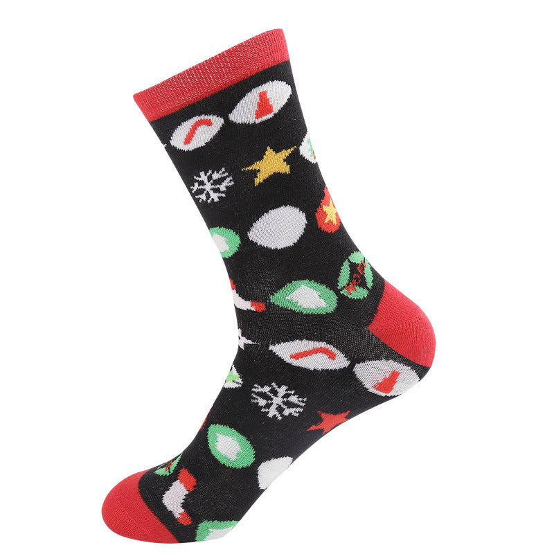 Santa Claus Elk Snowman Medium Tube Socks