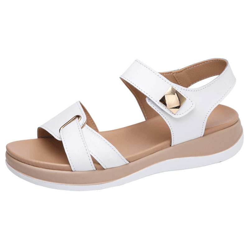 Girl's Middle Heel Flat Student Sandals