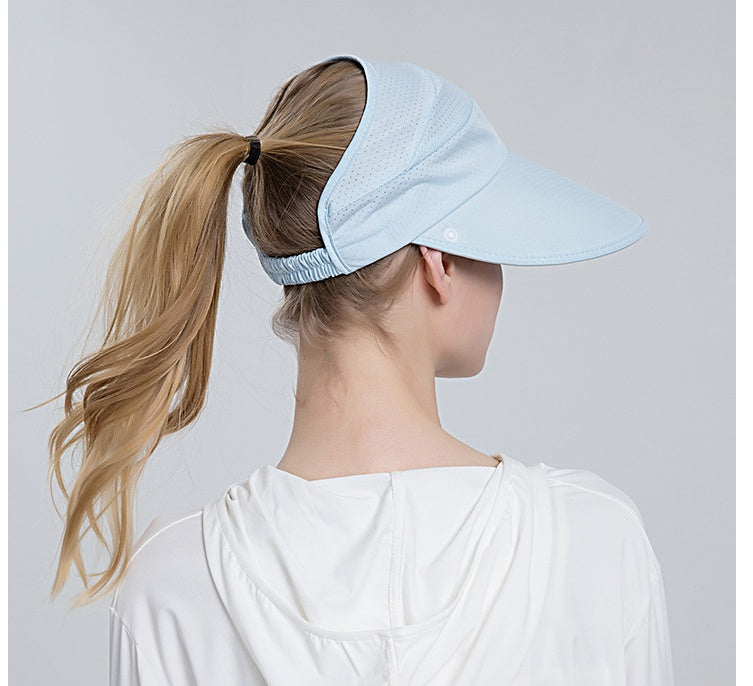 Women's New Style Ice-sensing Sunscreen Hat With Ponytail