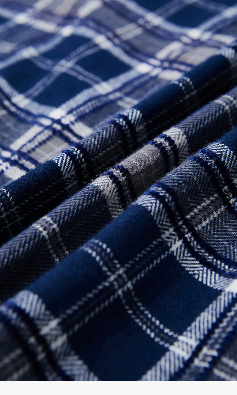 Men's Heavy High Street Brushed Plaid Shirt