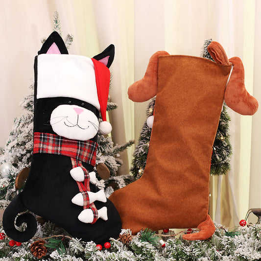 Christmas Tree Cartoon Cat And Dog Candy Bag