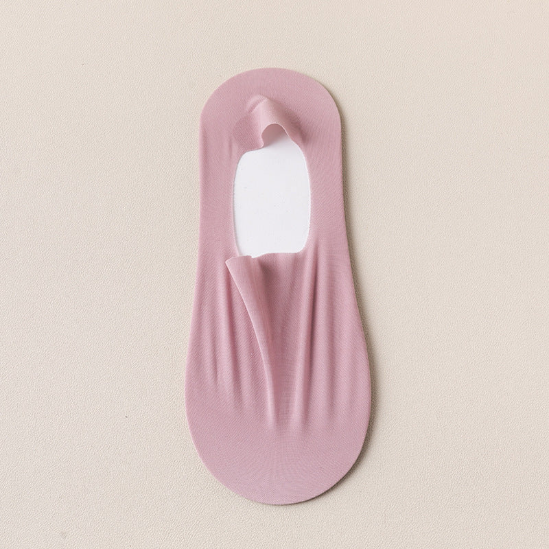 Thin Solid Color Bottom Super Low Cut Invisible Socks