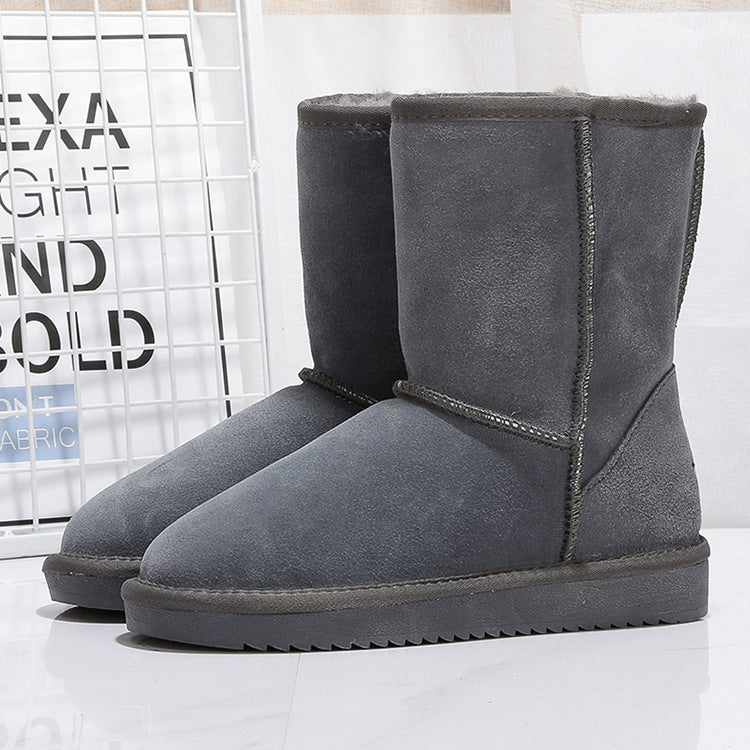 Middle Tube Plus Velvet Warm  Boots Student Cotton Shoes