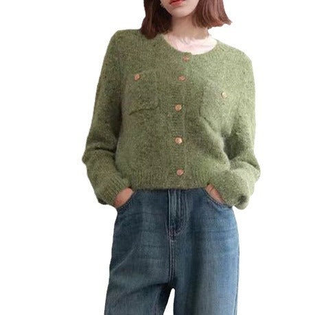 Sweaters Cardigan Women's Casual Temperament Top Short Lazy Classic Style