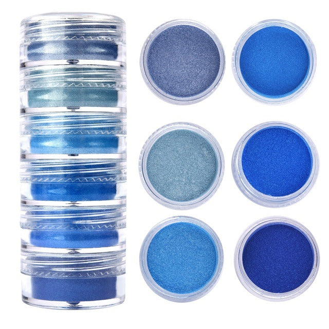 6-color Siamese Pearl Powder Glitter Fluorescent Powder Crystal Glue Silicone Mold