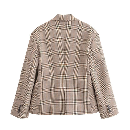 Autumn And Winter New Fashion Plaid Blazer Skirt Outfit