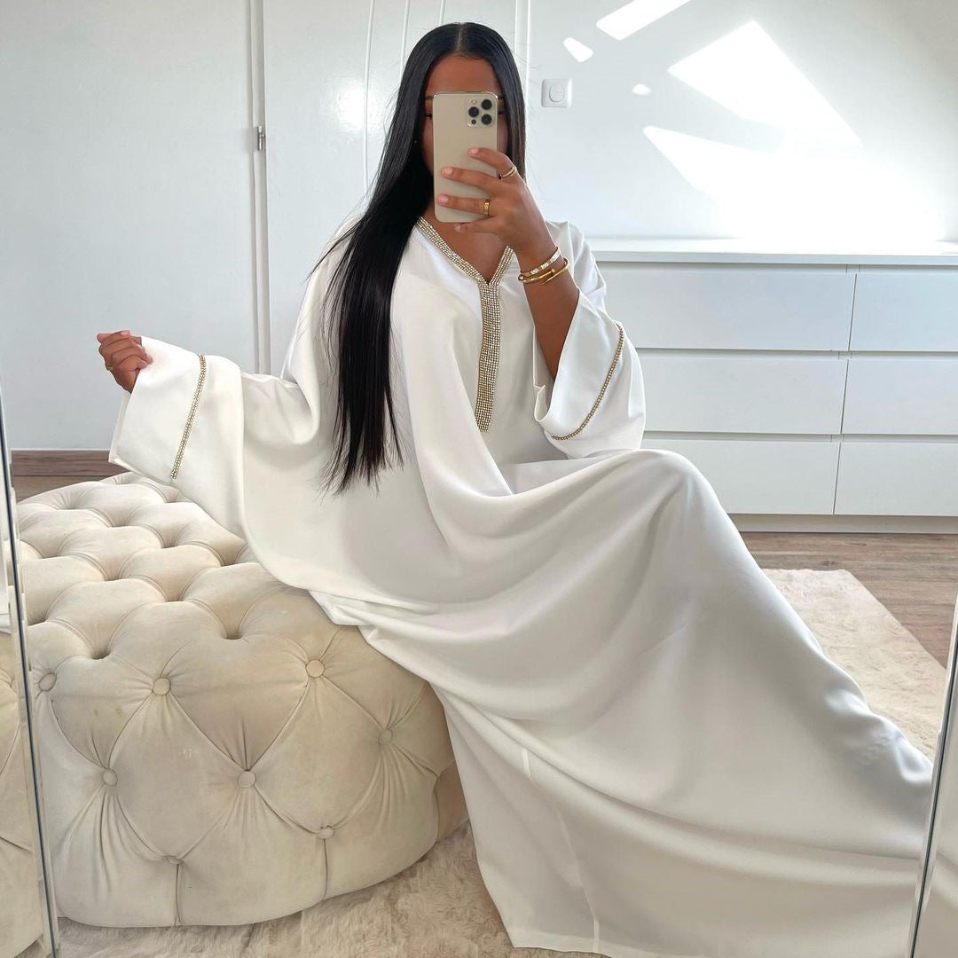 Dame Fashion Kjole Flagermusærme Kaftan