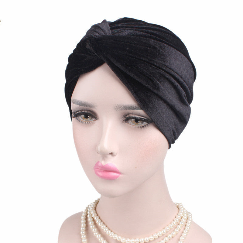 Velvet Stretch Tam-o'-shanter Cross Twist