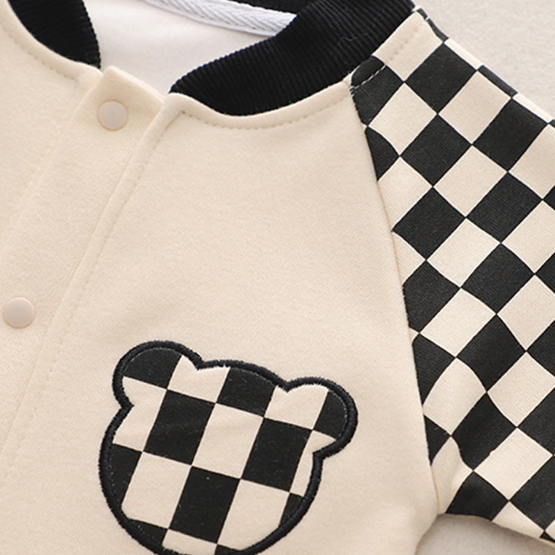 Baby Cartoon Printed Long-sleeved Jumpsuit