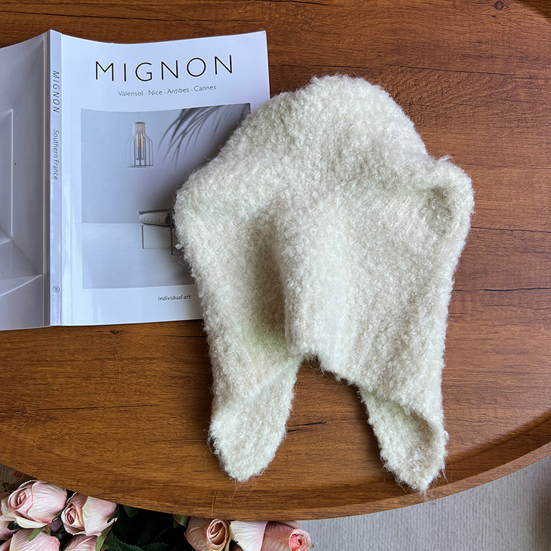 Warm Ear Protection Wool Blended Bear Ear Knitted Hat
