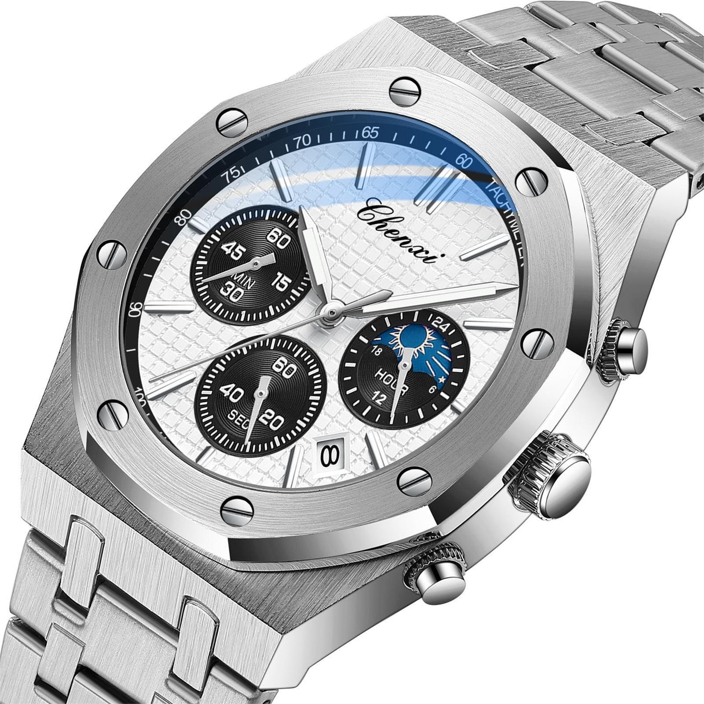Men's Steel Band Waterproof Quartz Non-mechanical Watch