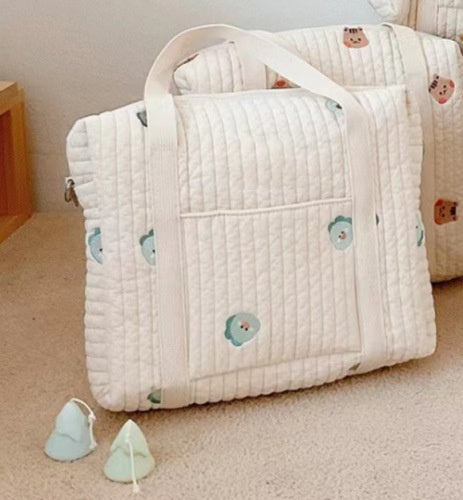 Zipper Embroidered Cotton Dyeing Mummy Bag Baby Stroller Pouch