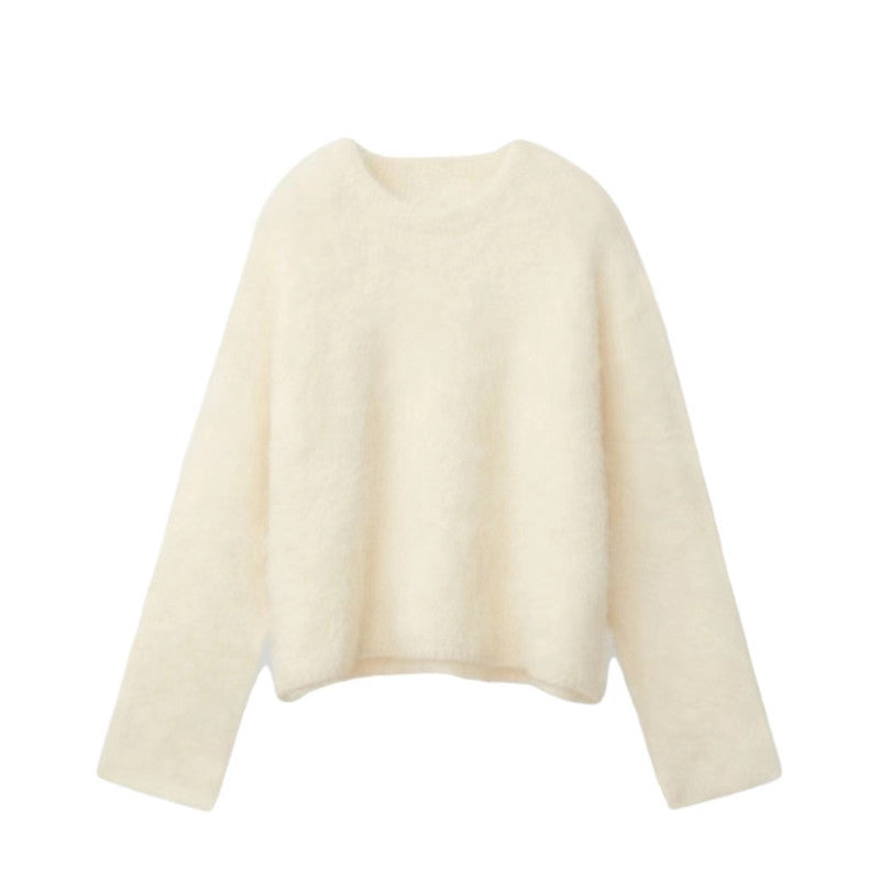 Autumn And Winter New Alpaca Round Neck Loose And Idle Knitted Sweater