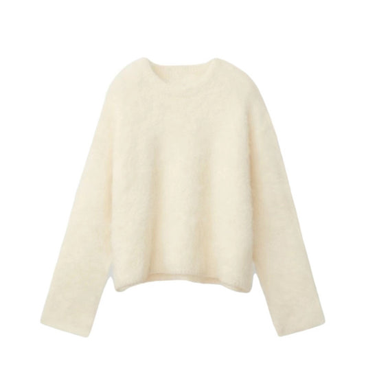 Autumn And Winter New Alpaca Round Neck Loose And Idle Knitted Sweater