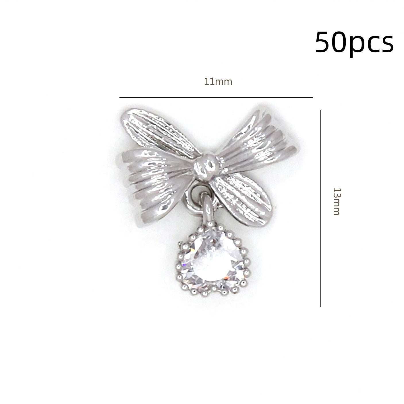 Bow Zircon Nail Ornament Zircon